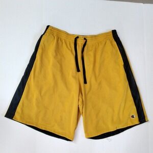 Champion Reversible Mesh Basketball Shorts Mens Yellow Navy Blue Athletic Gym